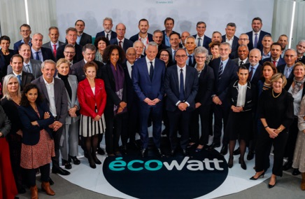 photo collective lors de la signature de la charte Ecowatt