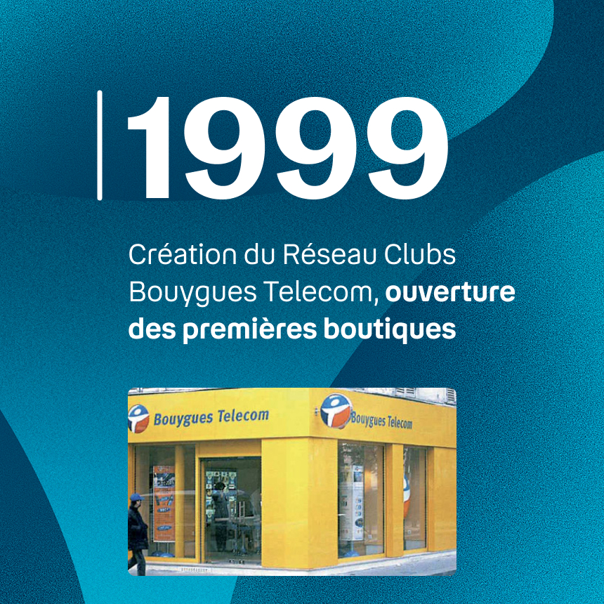 image indiquant l' ouverture des premiers boutiques bouygues telecom en 1999