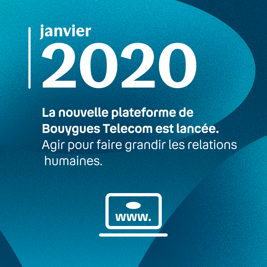 Image indiquant le lancement de la nouvelle plateforme de Bouygues Telecom en janvier 2020.